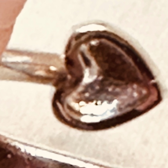 Silver Tone Heart & Cross Ring Open & Adjustable Vintage - Picture 9 of 12